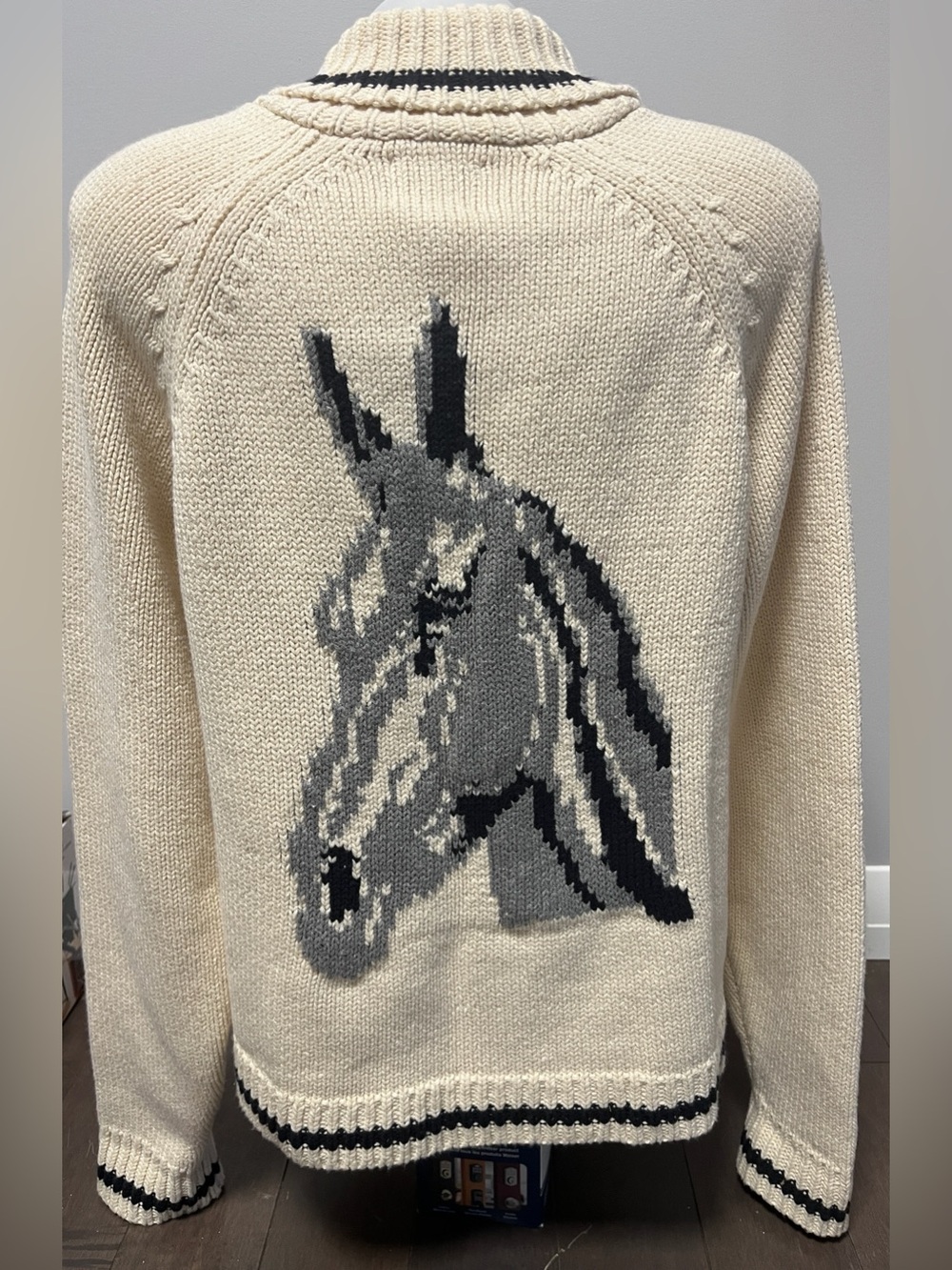 BDG Zip-Front Knit Horse Sweater L - Picture 2 of 12